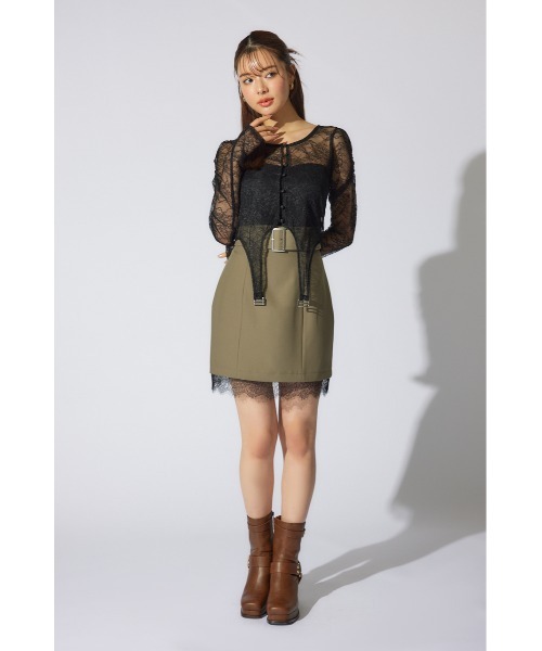 rienda（リエンダ）の「シアーレーストップス　シアートップス 春服（Tシャツ/カットソー・レディース・ライトピンク/ブラック/ホワイト・FREE）」の19枚目の写真