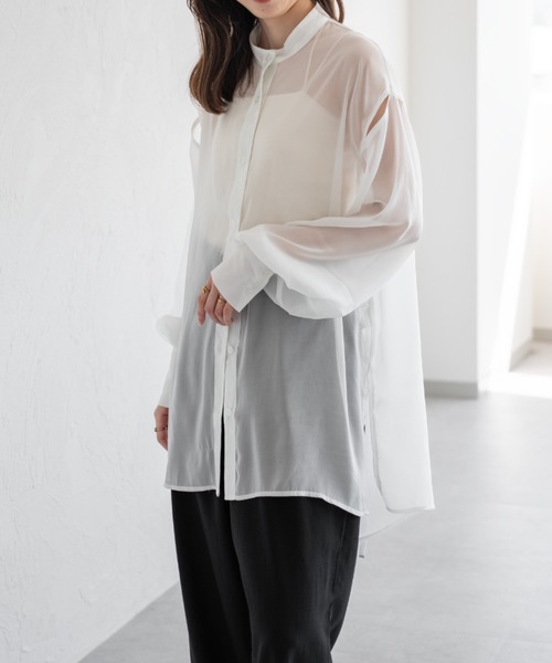 raffime（ラフィミー）の「【Raffime】バックデザインシアーシャツ（シャツ/ブラウス・レディース・ベージュ系その他/ブルー系その他/オフホワイト・フリー）」の16枚目の写真