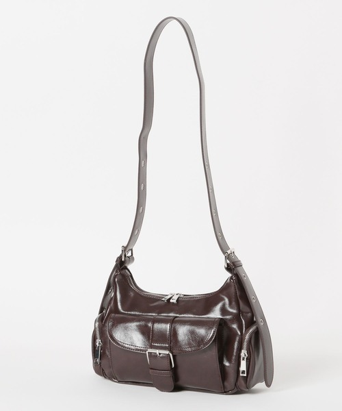 Heather（ヘザー）の「ベルト付きWポケットBAG　323284（ショルダーバッグ・レディース・シルバー/ブラック/ベージュ/ブラウン/キャメル・ONE SIZE）」の3枚目の写真