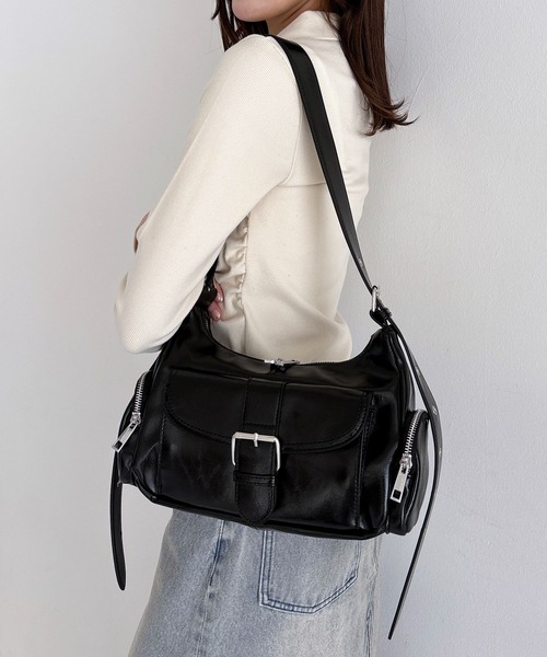 Heather（ヘザー）の「ベルト付きWポケットBAG　323284（ショルダーバッグ・レディース・シルバー/ブラック/ベージュ/ブラウン/キャメル・ONE SIZE）」の13枚目の写真