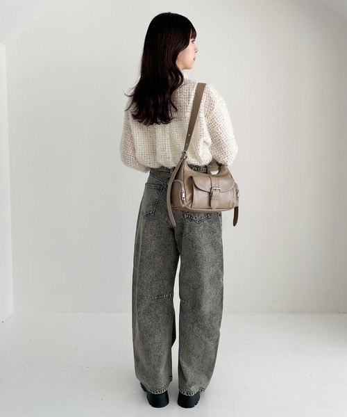 セール】ベルト付きWポケットBAG 323284（ショルダーバッグ