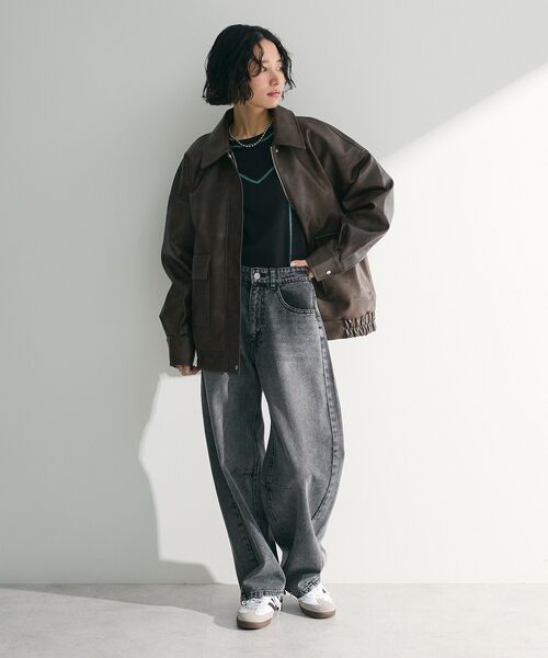 ELENCARE DUE（エレンカーレデュエ）の「・ELENCARE DUE デニムバレルレッグパンツ（デニムパンツ・レディース・グレー/ブラック/インディゴブルー/ライトインディゴブルー・FREE）」の13枚目の写真