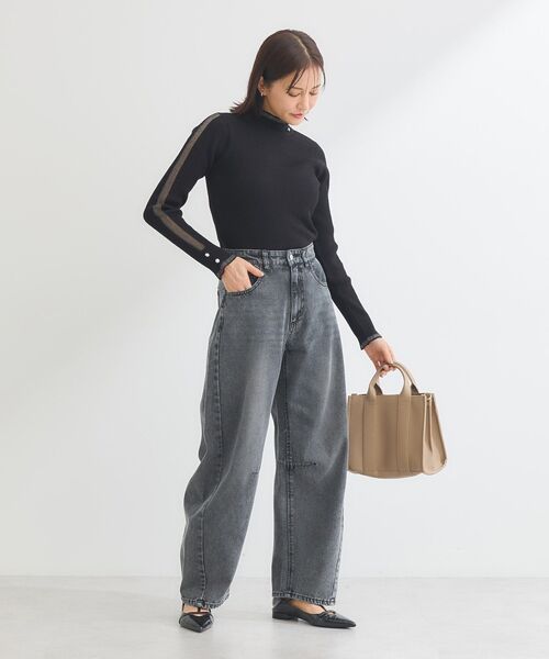 ELENCARE DUE（エレンカーレデュエ）の「・ELENCARE DUE デニムバレルレッグパンツ（デニムパンツ・レディース・グレー/ブラック/インディゴブルー/ライトインディゴブルー・FREE）」の14枚目の写真