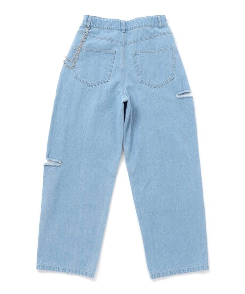 ZIDDY（ジディ）の「【 ニコ☆プチ 掲載 】チャーム付きサイドカットアウトデニムパンツ(130~160cm)（デニムパンツ・キッズ・ネイビー/ブルー・FREE/130cm/140cm/150cm）」の15枚目の写真