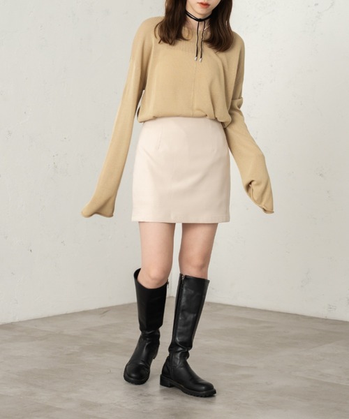 セール】ハイウエスト台形ミニスカパン（スカート）｜raffime