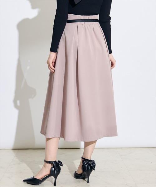 SWINGLE（スウィングル）の「バイカラーリボンベルトタックフレアスカート（スカート・レディース・ピンク/ネイビー/ブラック系その他・MEDIUM/SMALL）」の15枚目の写真