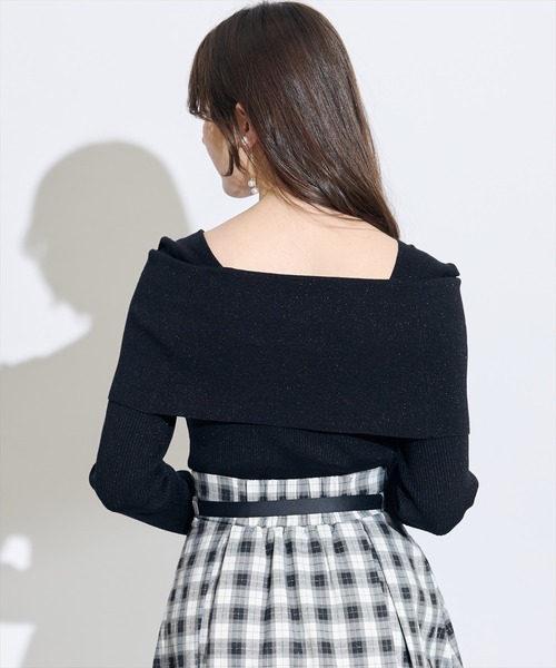 SWINGLE（スウィングル）の「バイカラーリボンベルトタックフレアスカート（スカート・レディース・ピンク/ネイビー/ブラック系その他・MEDIUM/SMALL）」の11枚目の写真