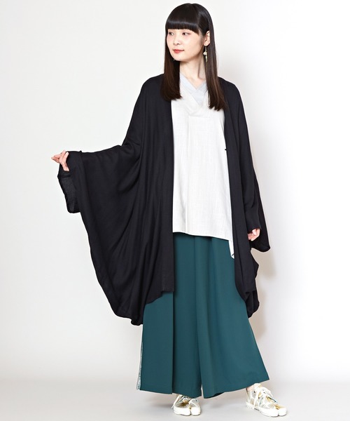 カヤ（カヤ）の「【カヤ】春宵UV羽織（カーディガン/ボレロ・レディース・スミクロ/グリーン系その他/ライトグレー/レッド・FREE）」の6枚目の写真