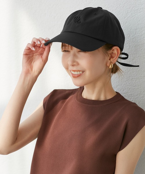 ROPE' PICNIC（ロペピクニック）の「【UVカット・抗菌防臭・洗える】シャイニーバックリボンキャップ/リンクコーデ（キャップ・レディース・ブラック/ライトグレー/ブルー系その他4/クリーム・FREE）」の2枚目の写真