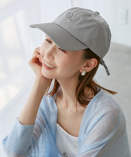 ROPE' PICNIC（ロペピクニック）の「【UVカット・抗菌防臭・洗える】シャイニーバックリボンキャップ/リンクコーデ（キャップ・レディース・ブラック/ライトグレー/ブルー系その他4/クリーム・FREE）」の5枚目の写真