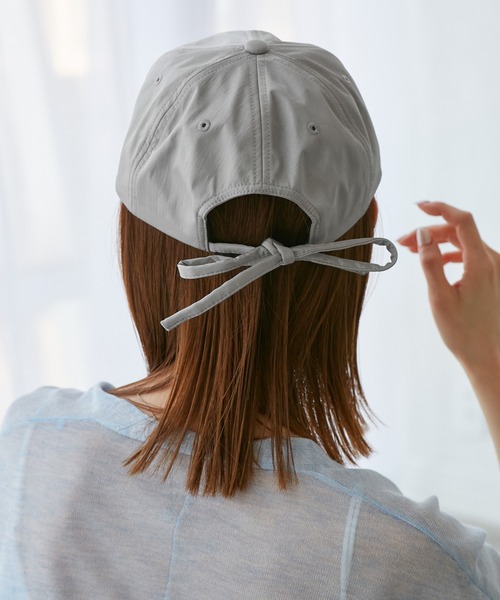 ROPE' PICNIC（ロペピクニック）の「【UVカット・抗菌防臭・洗える】シャイニーバックリボンキャップ/リンクコーデ（キャップ・レディース・ブラック/ライトグレー/ブルー系その他4/クリーム・FREE）」の6枚目の写真