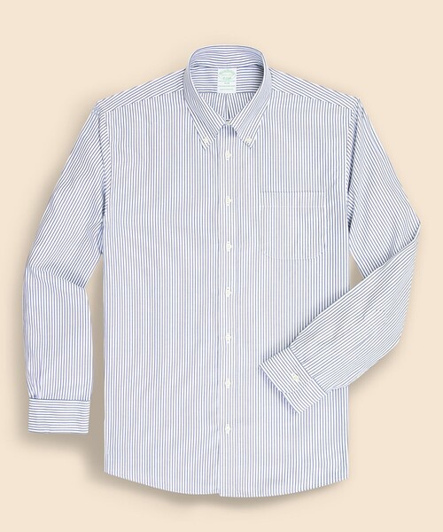BROOKS BROTHERS(ブルックスブラザーズ)の「Brooks Brothers Explorer ストレッチコットンブレンド ストライプ ドレスシャツ Slim Fit(ビジネスシャツ・メンズ・ネイビー・15-33/15 1/2-31/15 1/2-32/16 1/2-33/17-33/14 1/2-31/14 1/2-32/15-31/15-32/15 1/2-33/16-31/16-32/16-33/16 1/2-32/16 1/2-34/17-32)」の4枚目の写真
