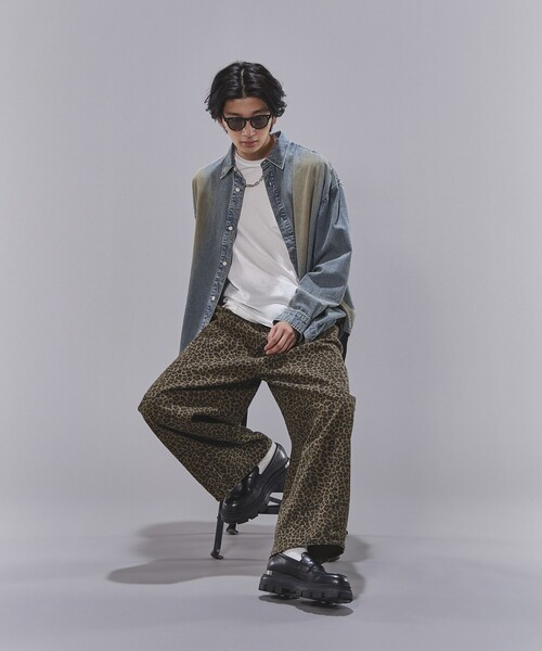 PUBLUX(パブリュクス)の「PUBLUX/パブリュクス タックツイルパンツ(限定展開)(チノパンツ・メンズ・ベージュ/レオパード/インディゴブルー/ブラック・MEDIUM/SMALL/LARGE)」の19枚目の写真