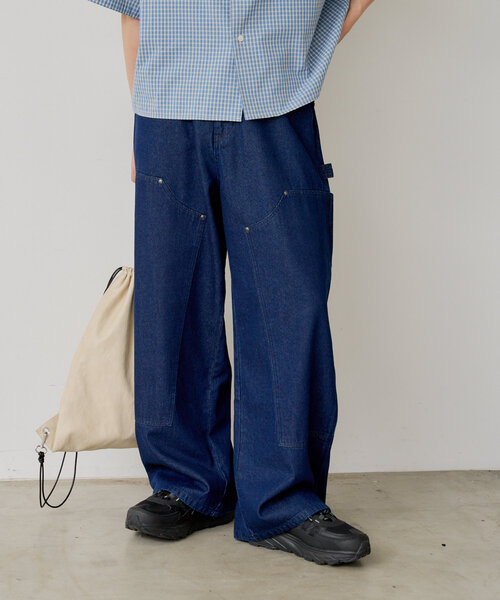 UNISEX/2サイズ展開/新色追加】ダブルニーペインターパンツ