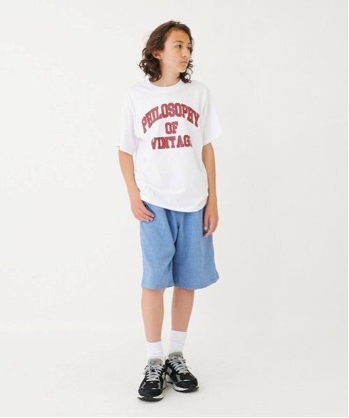 GLAZOS（グラソス）の「【大人向けサイズあり】【プチプラ】フロントカレッジロゴ半袖Tシャツ（Tシャツ/カットソー・キッズ・ホワイト/ベージュ/カーキ/ブルー/ブラック/グレー・S/M/L/LL）」の20枚目の写真