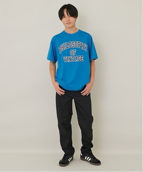 GLAZOS（グラソス）の「【大人向けサイズあり】【プチプラ】フロントカレッジロゴ半袖Tシャツ（Tシャツ/カットソー・キッズ・ホワイト/ベージュ/カーキ/ブルー/ブラック/グレー・S/M/L/LL）」の22枚目の写真