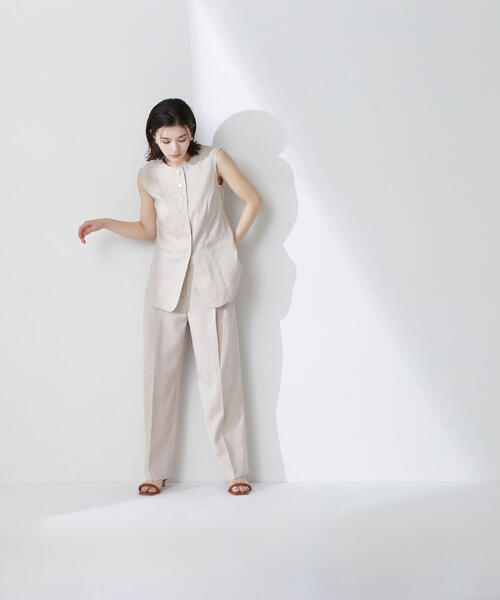 NATURAL BEAUTY BASIC リネンライク セットアップ　パンツ リネンライク SETUP テーパードパンツ | NATURAL BEAUTY BASIC
