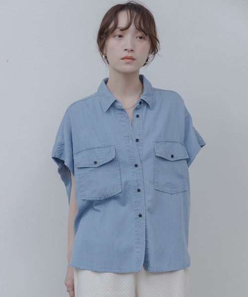 テンセルデニム ドロップショルダーシャツ Eimee Law│Eimee Law