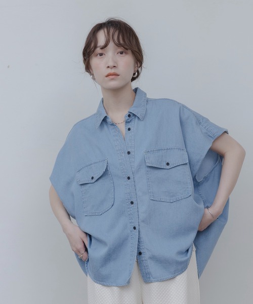 テンセルデニム ドロップショルダーシャツ Eimee Law│Eimee Law