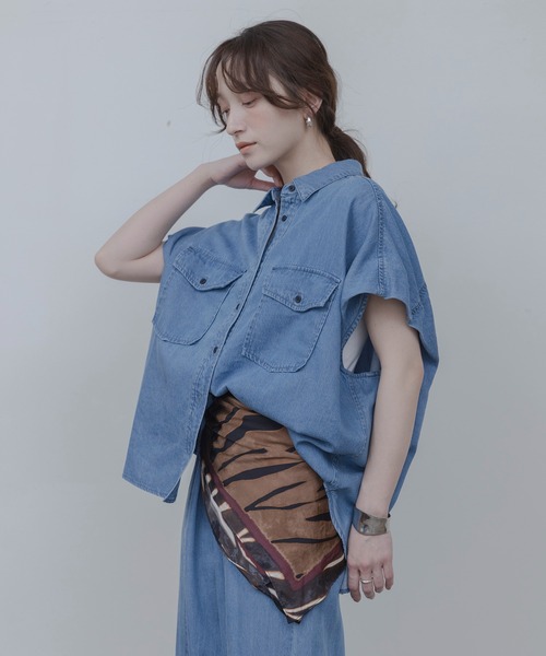 テンセルデニム ドロップショルダーシャツ Eimee Law│Eimee Law