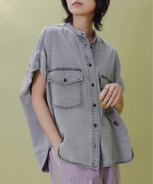 Eimee Law(エイミーロウ)の「テンセルデニム ドロップショルダーシャツ(シャツ/ブラウス・レディース・ライトグレー/ライトブルー/グレー/ブルー・FREE)」の16枚目の写真