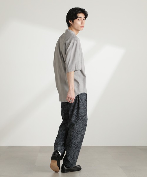 NANO universe（ナノユニバース）の「アンチスメルリネン バンドカラーシャツ 半袖（シャツ/ブラウス・メンズ・グレー/ブラック/サックスブルー/ホワイト・S/M/L）」の17枚目の写真