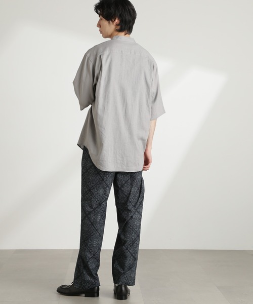 NANO universe（ナノユニバース）の「アンチスメルリネン バンドカラーシャツ 半袖（シャツ/ブラウス・メンズ・グレー/ブラック/サックスブルー/ホワイト・S/M/L）」の18枚目の写真