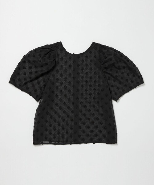 EMMEL REFINES（エメルリファインズ）の「＜EMMEL REFINES＞EM シフォンカット ジャカード ブラウス（シャツ/ブラウス・レディース・オフホワイト/ライム/ブラック・FREE）」の3枚目の写真