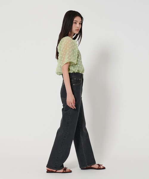 EMMEL REFINES（エメルリファインズ）の「＜EMMEL REFINES＞EM シフォンカット ジャカード ブラウス（シャツ/ブラウス・レディース・オフホワイト/ライム/ブラック・FREE）」の16枚目の写真