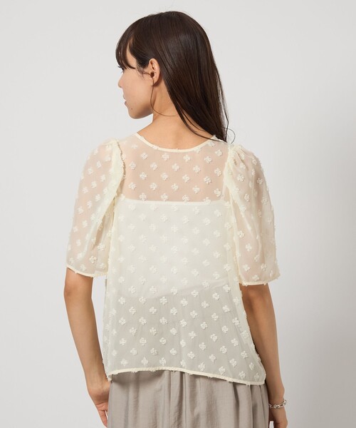 EMMEL REFINES（エメルリファインズ）の「＜EMMEL REFINES＞EM シフォンカット ジャカード ブラウス（シャツ/ブラウス・レディース・オフホワイト/ライム/ブラック・FREE）」の18枚目の写真