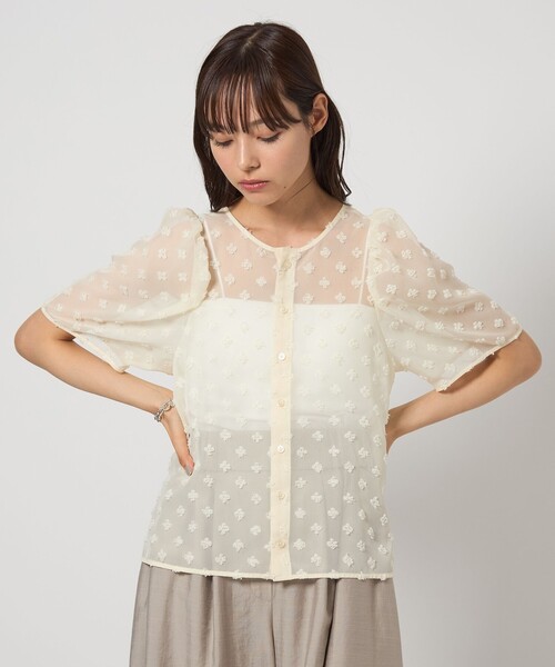 ＜EMMEL REFINES＞EM シフォンカット ジャカード ブラウス EMMEL REFINES＞EM シフォンカット ジャカード ブラウス（シャツ
