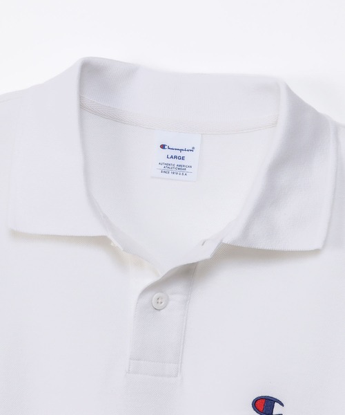 Champion（チャンピオン）の「【Champion】ワンポイント刺繍ロゴ ポロシャツ ユニセックス（ポロシャツ・レディース・杢グレー/ブラック/ホワイト/ネイビー・M/L/XL）」の6枚目の写真