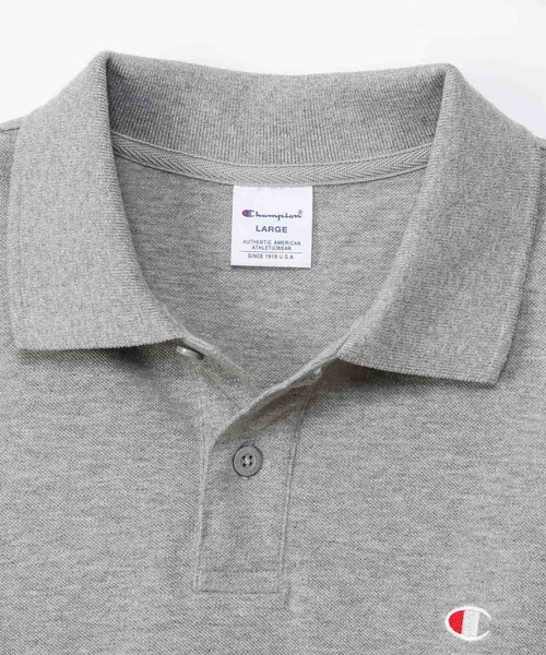 Champion（チャンピオン）の「【Champion】ワンポイント刺繍ロゴ ポロシャツ ユニセックス（ポロシャツ・レディース・杢グレー/ブラック/ホワイト/ネイビー・M/L/XL）」の14枚目の写真