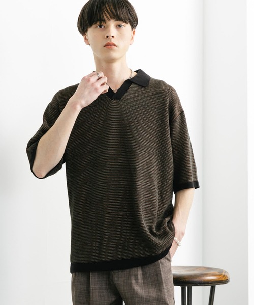 セール】『ユニセックス』『洗濯可』ミックススキッパーニット