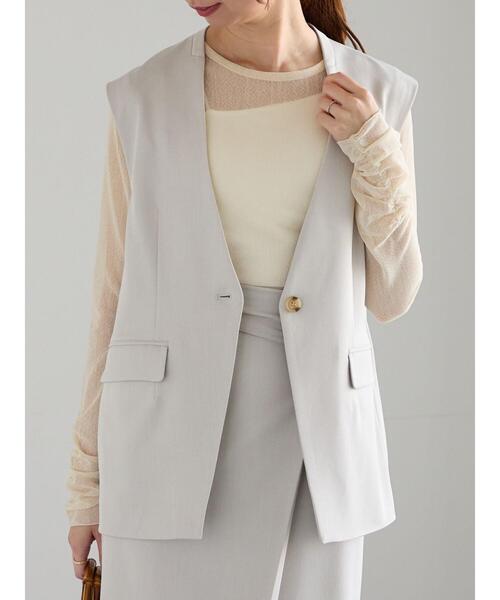 Te chichi（テチチ）の「【宮本茉由着用】ランダムドットチュールギャザートップス（Tシャツ/カットソー・レディース・ベージュ/ネイビー・F）」の19枚目の写真