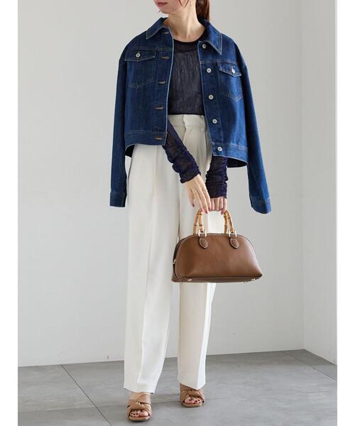 Te chichi（テチチ）の「【宮本茉由着用】ランダムドットチュールギャザートップス（Tシャツ/カットソー・レディース・ベージュ/ネイビー・F）」の4枚目の写真