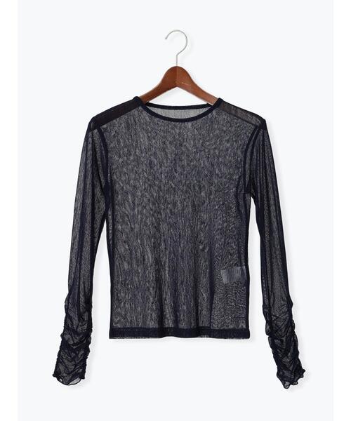 Te chichi（テチチ）の「【宮本茉由着用】ランダムドットチュールギャザートップス（Tシャツ/カットソー・レディース・ベージュ/ネイビー・F）」の9枚目の写真