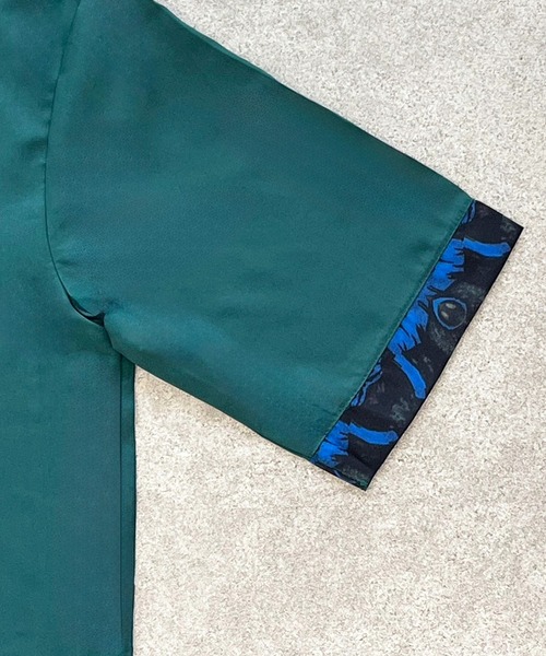 link lot(リンクロット)の「【スカーフ付き】スカーフ付きビッグカラー袖切り替えシャツ(シャツ/ブラウス・メンズ・グリーン/ブラック/グレー・M/L/XL)」の12枚目の写真