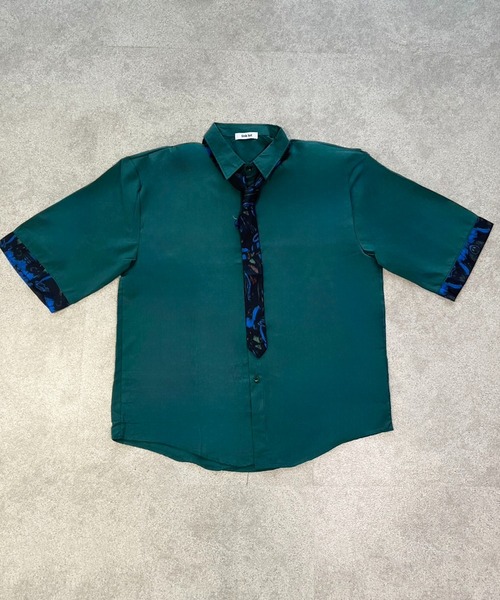 link lot(リンクロット)の「【スカーフ付き】スカーフ付きビッグカラー袖切り替えシャツ(シャツ/ブラウス・メンズ・グリーン/ブラック/グレー・M/L/XL)」の11枚目の写真