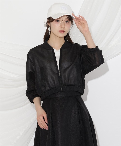 WILLSELECTION（ウィルセレクション）の「シアーダンボールブルゾン（ブルゾン・レディース・オフホワイト/ブラック/ピンク・FREE）」の3枚目の写真