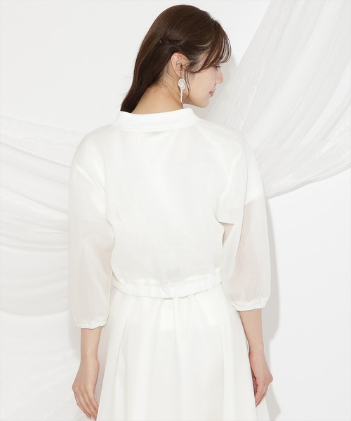 WILLSELECTION（ウィルセレクション）の「シアーダンボールブルゾン（ブルゾン・レディース・オフホワイト/ブラック/ピンク・FREE）」の5枚目の写真