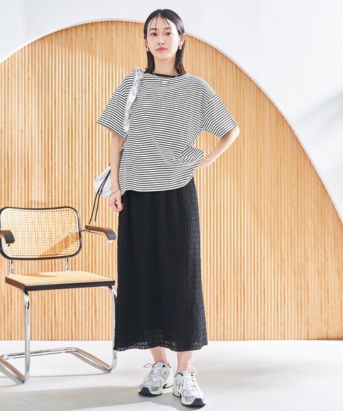 coen(コーエン)の「コットンレトロボーダー半袖シャツ(Tシャツ/カットソー・レディース・ホワイト/ライトピンク/ロイヤルブルー/オレンジ・M/L)」の6枚目の写真