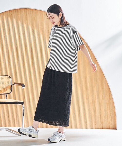 coen(コーエン)の「コットンレトロボーダー半袖シャツ(Tシャツ/カットソー・レディース・ホワイト/ライトピンク/ロイヤルブルー/オレンジ・M/L)」の7枚目の写真