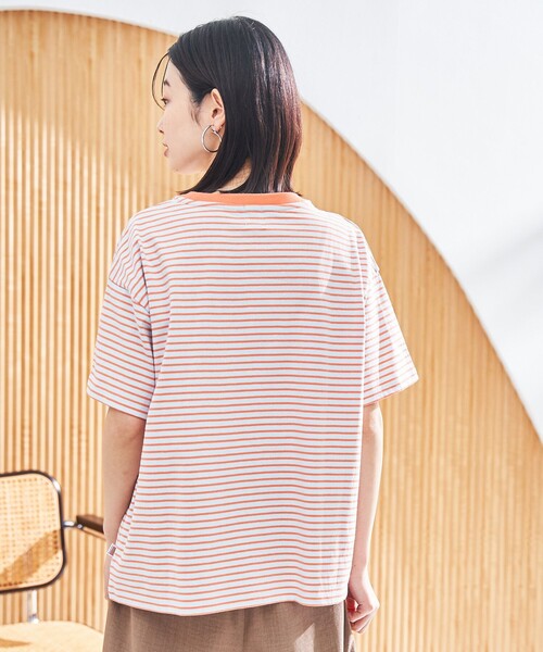 coen(コーエン)の「コットンレトロボーダー半袖シャツ(Tシャツ/カットソー・レディース・ホワイト/ライトピンク/ロイヤルブルー/オレンジ・M/L)」の15枚目の写真