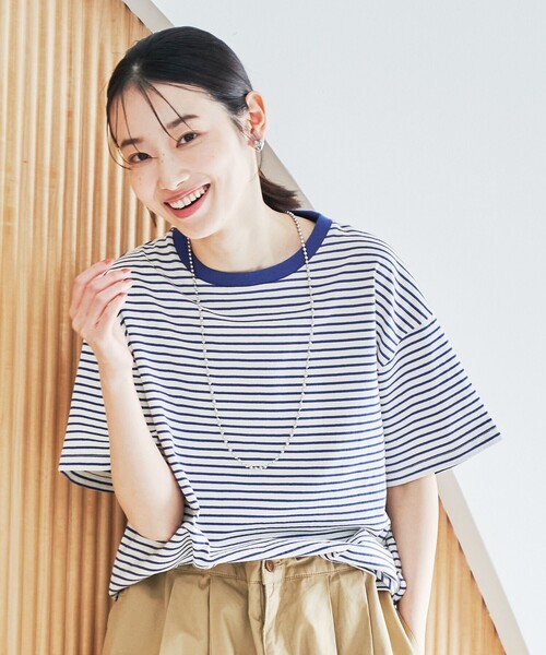 coen(コーエン)の「コットンレトロボーダー半袖シャツ(Tシャツ/カットソー・レディース・ホワイト/ライトピンク/ロイヤルブルー/オレンジ・M/L)」の20枚目の写真
