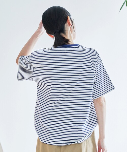 coen(コーエン)の「コットンレトロボーダー半袖シャツ(Tシャツ/カットソー・レディース・ホワイト/ライトピンク/ロイヤルブルー/オレンジ・M/L)」の22枚目の写真