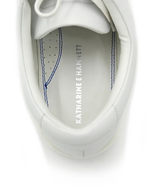 KATHARINE E HAMNETT（キャサリン・イー・ハムネット）の「【KATHARINE E HAMNETT-キャサリン・イー・ハムネット-】レザースニーカー シークレットヒール 本革 軽量 シューズ（スニーカー・メンズ・ブラック/ホワイト・LL/L/M/S）」の6枚目の写真
