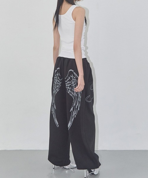 FANCY CLUB(ファンシークラブ)の「FANCY CLUB/エンゼルビンテージパンツ(スウェットパンツ・レディース・ライトグレー/ブラック/ライトブルー・FREE)」の6枚目の写真