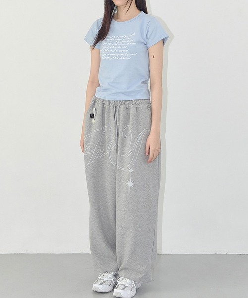 FANCY CLUB(ファンシークラブ)の「FANCY CLUB/エンゼルビンテージパンツ(スウェットパンツ・レディース・ライトグレー/ブラック/ライトブルー・FREE)」の17枚目の写真