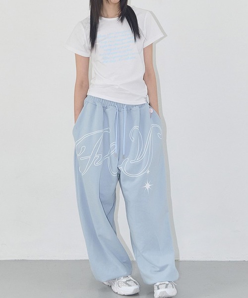 FANCY CLUB(ファンシークラブ)の「FANCY CLUB/エンゼルビンテージパンツ(スウェットパンツ・レディース・ライトグレー/ブラック/ライトブルー・FREE)」の21枚目の写真